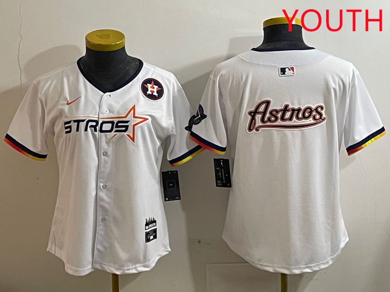 Youth Houston Astros Blank White three generations Joint Name Nike 2025 MLB Jersey style 19